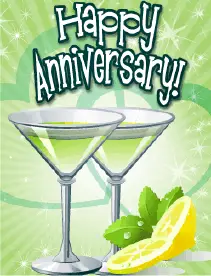 Green Cocktails Small Anniversary Card Greeting Card