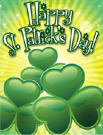 Green Hearts Small St Patrick's Day Card Greeting Card