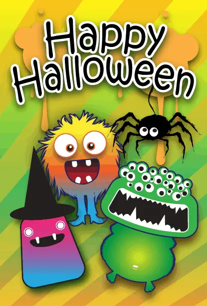 Many Eyed Halloween Monster Card Greeting Card