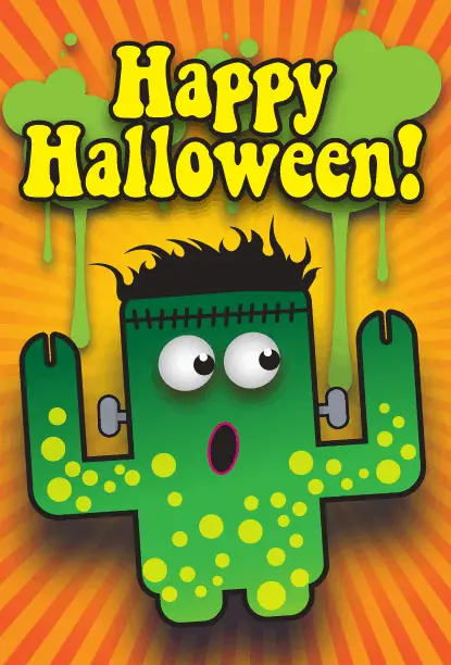 Frankenstein Monster Halloween Card Greeting Card