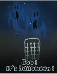 Halloween Card with Ghosts and Graveyard Greeting Card