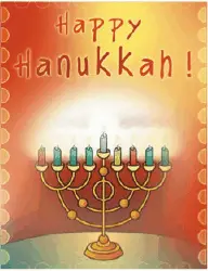 Hanukkah Card with Colorful Menorah (small) Greeting Card