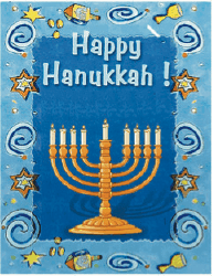Hanukkah Card with Menorah (small) Greeting Card