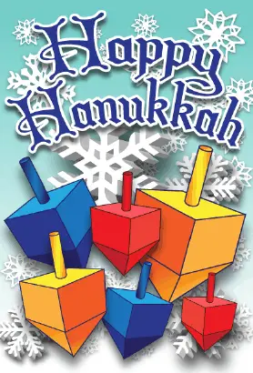 Happy Hanukkah Dreidels Card Greeting Card
