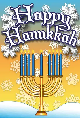 Happy Hanukkah Snow Card Greeting Card