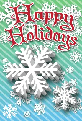 Happy Holidays Snowflakes Card Greeting Card