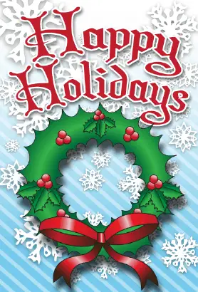 Happy Holidays Wreath Card Greeting Card