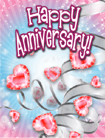 Heart-shaped Jewels Small Anniversary Card Greeting Card