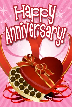 Heart Candy Box Anniversary Card Greeting Card