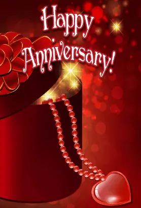 Heart and Beads Anniversary Card Greeting Card