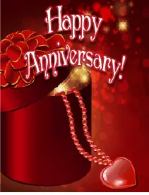 Heart and Beads Small Anniversary Card Greeting Card