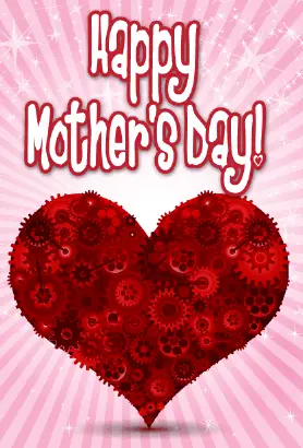 Heart and Gears Mother's Day Card Greeting Card