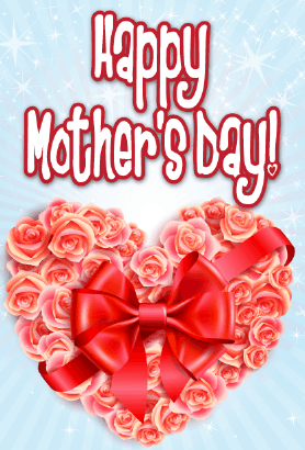 Heart and Roses Mother's Day Card Greeting Card