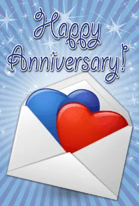 Hearts and Envelope Anniversary Card Greeting Card