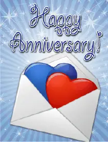 Hearts and Envelope Small Anniversary Card Greeting Card