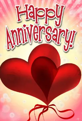 Hearts and Ribbon Anniversary Card Greeting Card