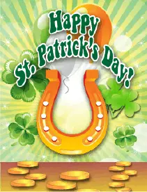Horseshoe Small St Patrick's Day Card Greeting Card