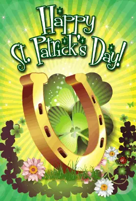 Horseshoe and Shamrocks St Patrick's Day Card Greeting Card