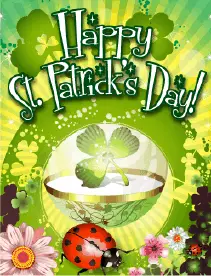 Ladybug Small St Patrick's Day Card Greeting Card