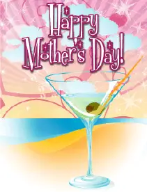 Martini on the Beach Small Mother's Day Card Greeting Card