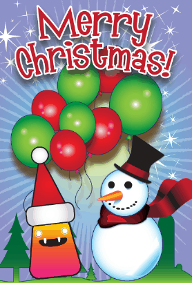 Merry Christmas Balloons Card Greeting Card