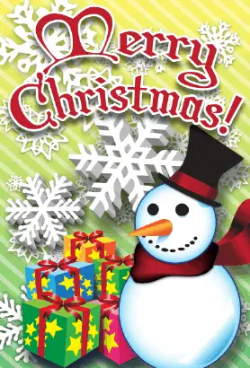 Merry Christmas Frosty Snowman Card Greeting Card