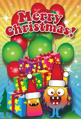 Merry Christmas Monster Card Greeting Card