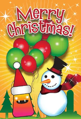 Merry Christmas Snowman Card Greeting Card