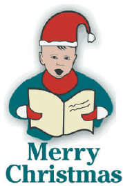 Christmas Card with Caroler (small) Greeting Card