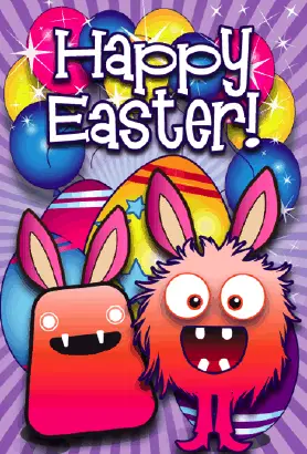 Monsters Easter Card Greeting Card