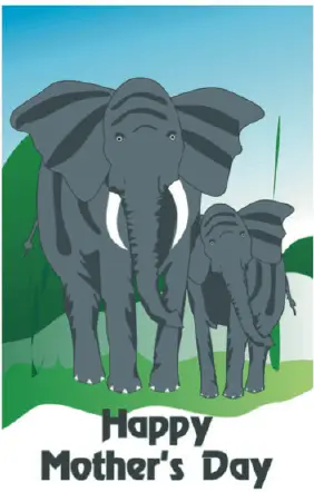 Mother's Day Card with Elephants Greeting Card