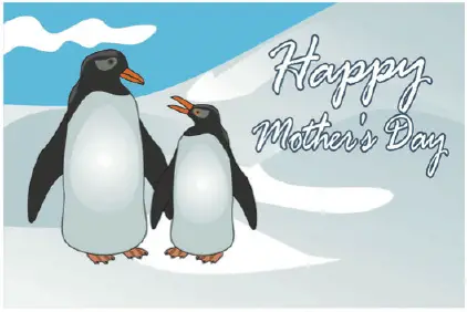 Mother's Day Card with Penguins Greeting Card