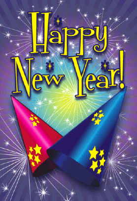 Party Hats New Years Card Greeting Card