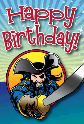 Pirate with Sword Birthday Card Greeting Card