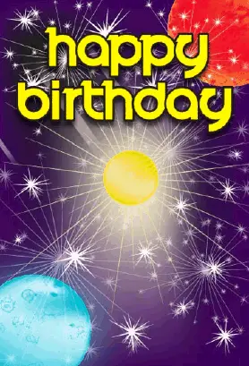 Planets in Space Birthday Card Greeting Card