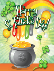 Pot of Gold Small St Patrick's Day Card Greeting Card