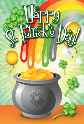 Pot of Gold St Patrick's Day Card Greeting Card