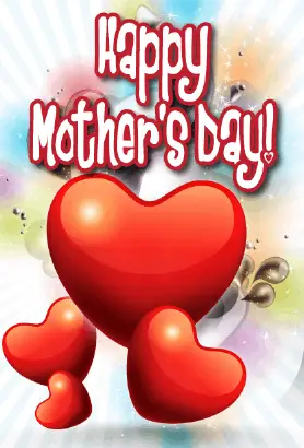 Red Hearts Mother's Day Card Greeting Card