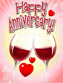 Red Wine Small Anniversary Card Greeting Card