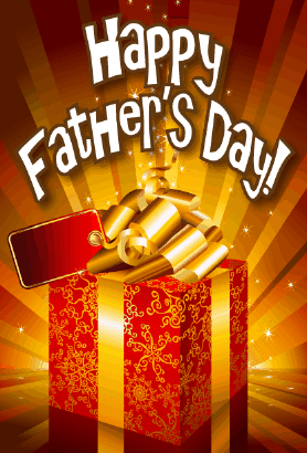 Red and Gold Gift Father's Day Card Greeting Card