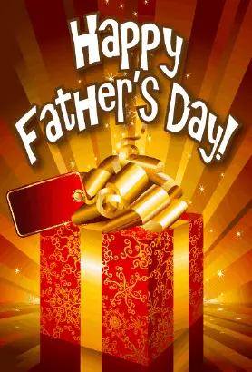 Red and Gold Gift Father's Day Card Greeting Card