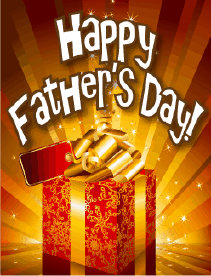 Red and Gold Gift Small Father's Day Card Greeting Card