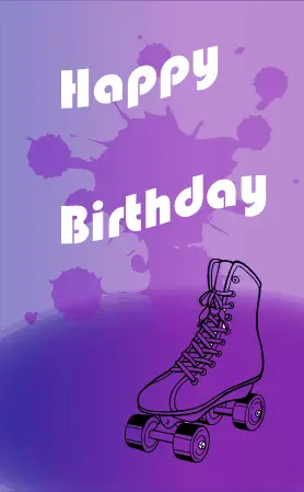 Roller Skate Birthday Card Greeting Card