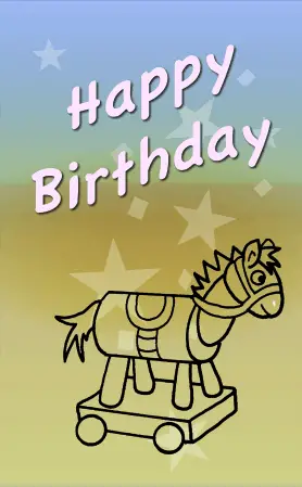 Rolling Horse Birthday Card Greeting Card