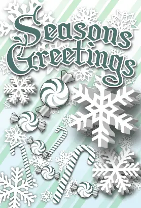Seasons Greetings Candycanes Card Greeting Card