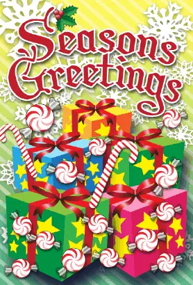 Seasons Greetings Holly Card Greeting Card