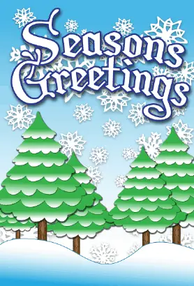 Seasons Greetings Winter Trees Card Greeting Card