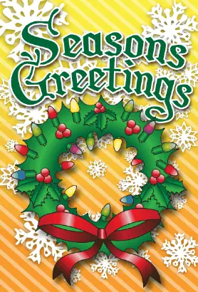 Seasons Greetings Wreath Card Greeting Card