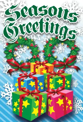 Seasons Greetings Wreaths Card Greeting Card