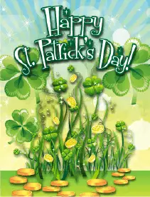 Shamrocks Small St Patrick's Day Card Greeting Card